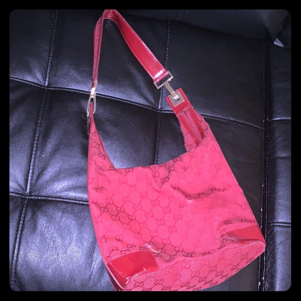 Red Gucci shoulder bag